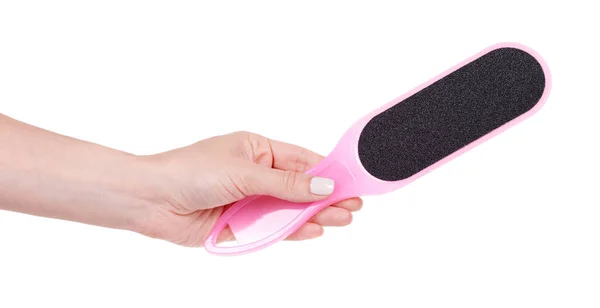 ピンクのプラスチック製のヒールグレーター ペディキュアツール — ストック写真