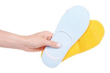 Sarı pamuklu çoraplar, ayak elbiseleri..