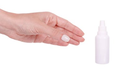 Beyaz konteynırda burun damlaları.