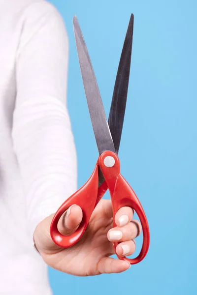 Hand Red Scissors Isolated — Stock Photo, Image