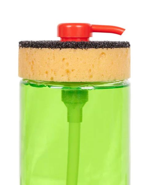Botella Con Jabón Líquido Para Lavar Platos —  Fotos de Stock
