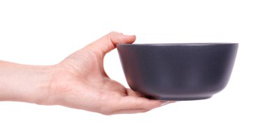 Koyu boş yuvarlak kase, seramik mutfak bulaşık takımı.