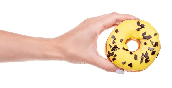 Doce Donut Com Gelo Gotas Chocolate — Fotografia de Stock