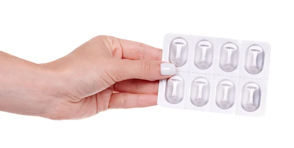 Orvosi Tabletták Buborékcsomagolásban Izolálva — Stock Fotó