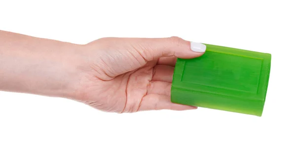 Handgemachte Grüne Seifenblase Isoliert — Stockfoto