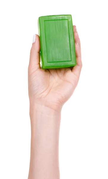 Handgjord Med Handgjord Grön Tvål — Stockfoto