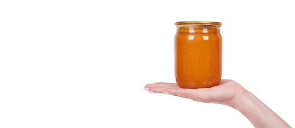 Conservación Calabaza Naranja Salsa Zanahoria — Foto de Stock
