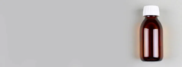 Cam Şişede Dezenfektanı Düz Konum Genel Görünüm Resmi — Stok fotoğraf
