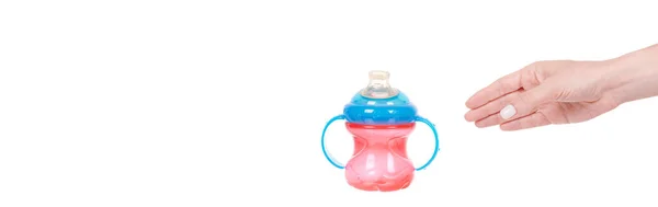 Red Child Feed Drink Bottle — Stock Photo, Image