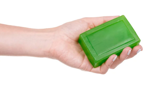 手工绿色肥皂棒 — 图库照片