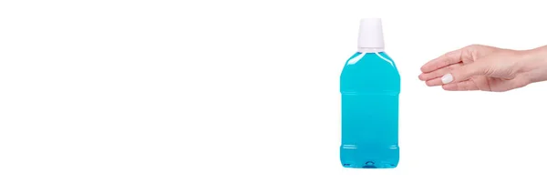 Liquid Mouth Wash Plastic Bottle — Stock Photo, Image