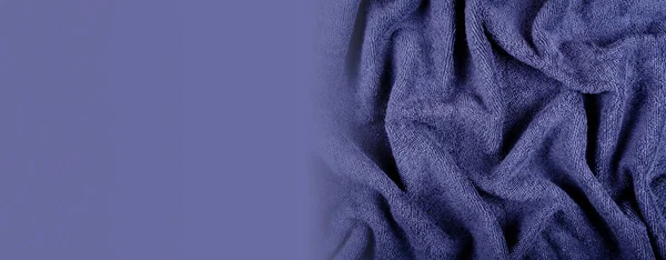 Textura Tecido Toalha Azul Foto Vista Superior — Fotografia de Stock