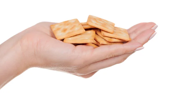 Vierkante Crackers Met Gaten Hoge Kwaliteit Foto — Stockfoto