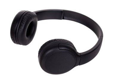 Kablosuz siyah kulaklıklar. Yüksek kalite fotoğraf