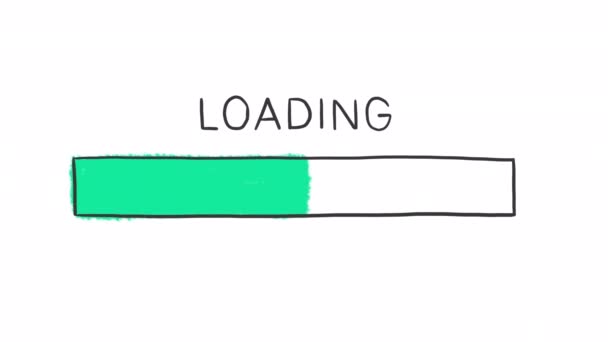 Χειροποίητο πράσινο χρώμα γραμμής προόδου φόρτωσης με alpha κανάλι, γραφικά κίνησης. — Αρχείο Βίντεο