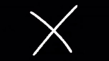 Alfa kanalı ve hareket grafikleriyle el çizimi çapraz işaret animasyonu.