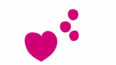 Alfa kanalı ile el çizimi kalp animasyonu, hareket grafikleri.