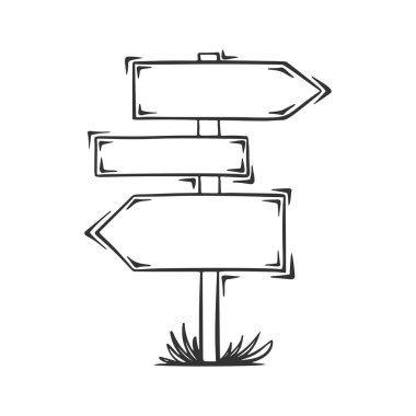 Boş işaret pankartının el çizimi vektörü.