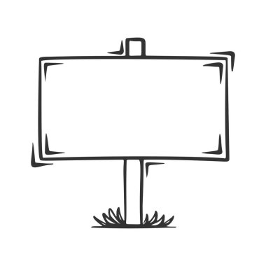Boş işaret pankartının el çizimi vektörü.