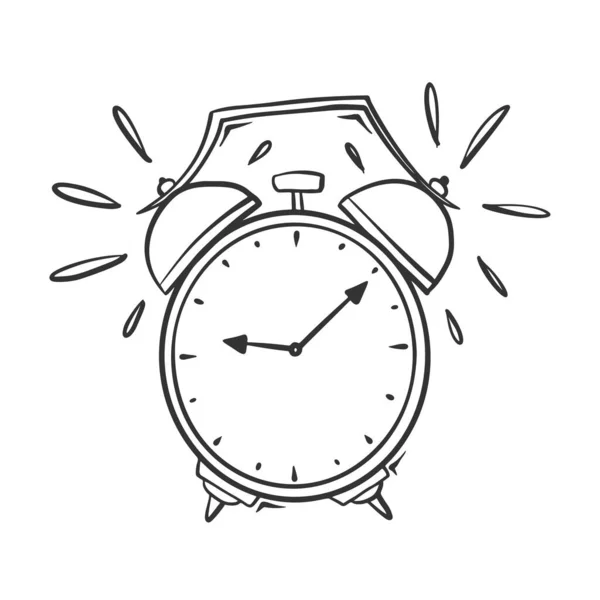 目覚まし時計の手描きベクトル — ストックベクタ