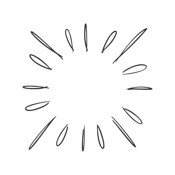 Vector Dibujado Mano Plantilla Sunburst — Archivo Imágenes Vectoriales
