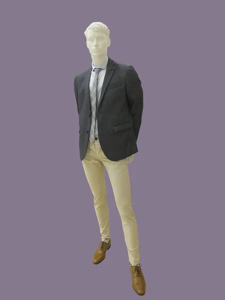 Manequim Masculino Comprimento Total Vestido Roupas Moda Isolado Sem Marcas — Fotografia de Stock
