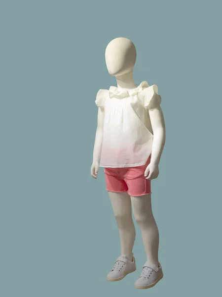 Maniquí Infantil Cuerpo Entero Vestido Con Ropa Casual Aislado Sobre — Foto de Stock