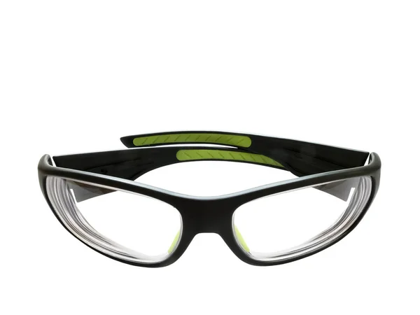 白い背景に分離されたプラスチックの安全メガネ — ストック写真