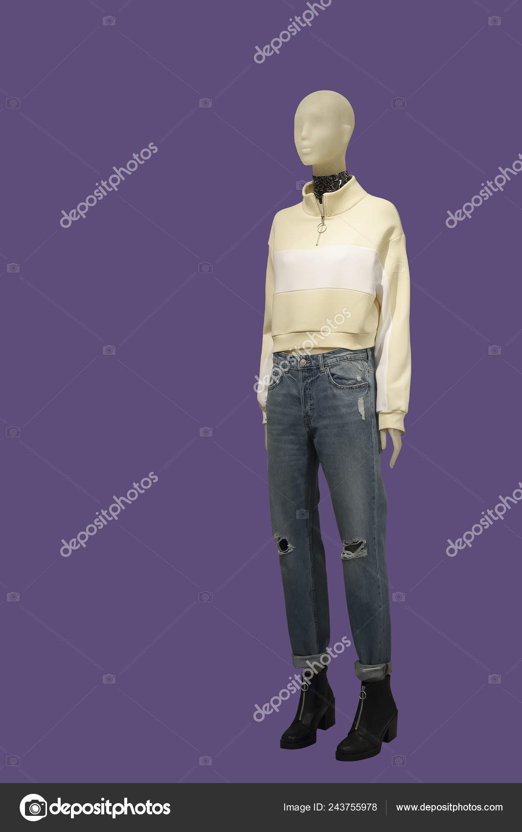 jumper ripped jeans