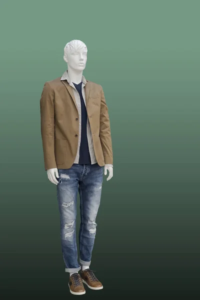 Maniquí Masculino Cuerpo Entero Vestido Con Ropa Moda Aislado Hay —  Fotos de Stock