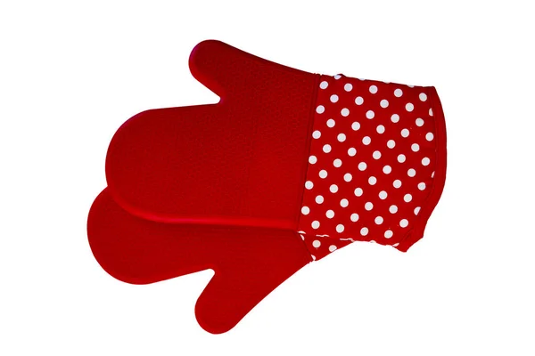 Κόκκινα προστατευτικά γάντια φούρνου. — Φωτογραφία Αρχείου