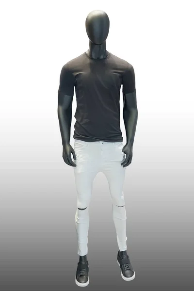 Volledige Mannelijke Mannequin Gekleed Casual Kleding Geïsoleerd Een Witte Achtergrond — Stockfoto