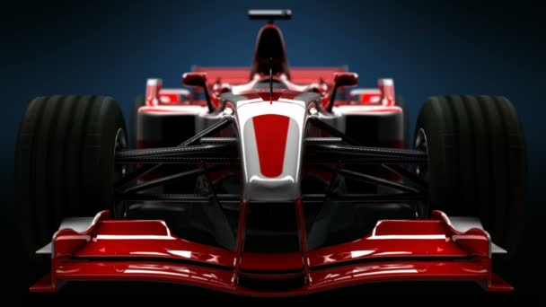 フォーミュラ1カー詳細レースカーを閉じます 非常に速い運転 現実的なアニメーション — ストック動画