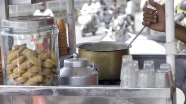 Authentic Indian Coffee-making in a Busy Street Cafe