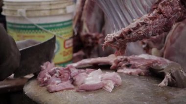 Cutting Indian Mutton - Fresh Meat Preparation