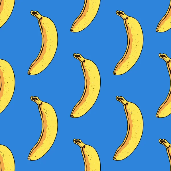 Padrão Banana Sem Costura Vetorial Impressão Tropical Moderna —  Vetores de Stock