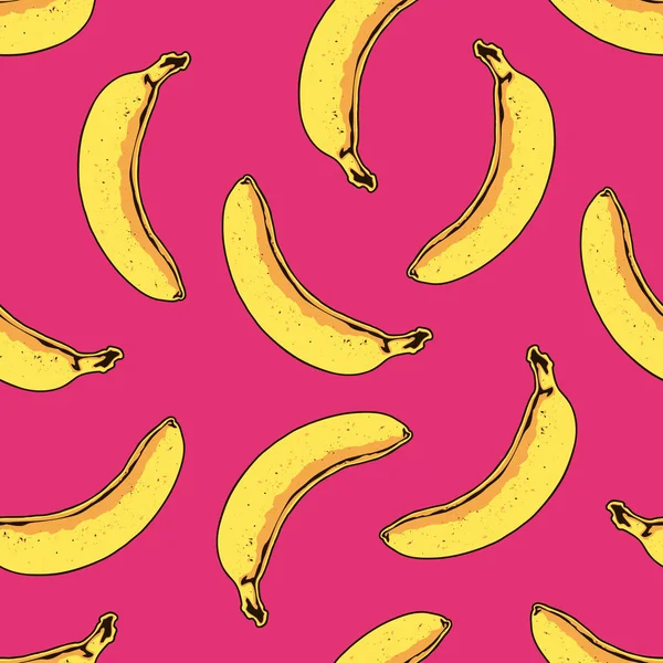 Padrão Banana Sem Costura Vetorial Impressão Tropical Moderna — Vetor de Stock