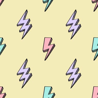 Yıldırımile vektör soyut retro desen. Çizgi roman tarzında trendy gök gürültüsü arka plan.