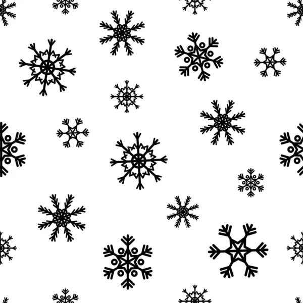 Vector Christmas seamless pattern with abstract snowflakes. Winter design — Stock Vector