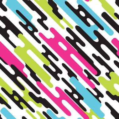 Hareket halindeki çeşitli yuvarlak şekillerle vektör dikişsiz desen. Geometrik elemanlarla soyut dinamik arka plan.