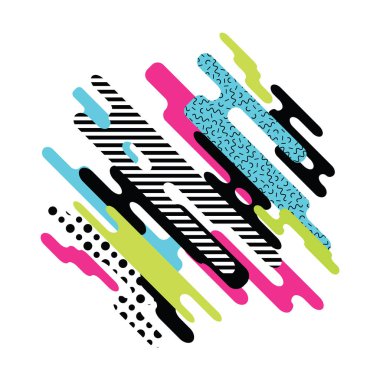 Vektör modern dinamik kompozisyon renk ve geometrik elemanları çeşitli yuvarlak şekillerden yapılmış. Soyut yaratıcı arka plan.