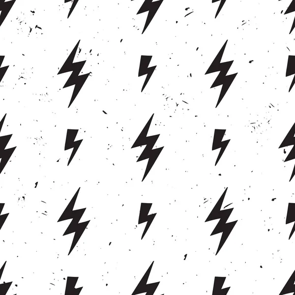 Vector abstract hipster grunge pattern with lightning bolts. Trendy thunder background. — Stock Vector