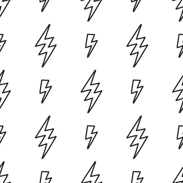 Vector abstract pop art pattern with lightning bolts. Trendy thunder background. — Stock Vector