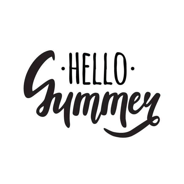 Vector illustration with "Hello Summer" lettering — Stock Vector