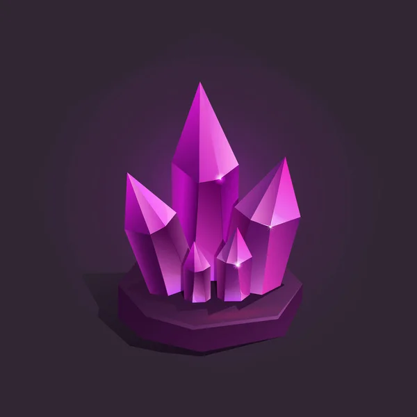 Vektor-Illustration des magischen Cartoon-Kristalls. Symbol für Spiel — Stockvektor
