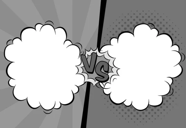 Vektor-Illustration von versus Buchstaben mit Sprechblasen im Comic-Pop-Art-Stil — Stockvektor
