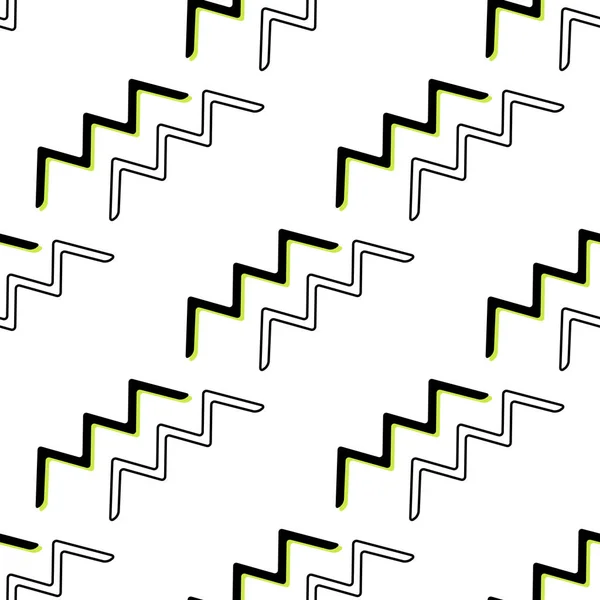Vector geometric zigzag seamless pattern. Memphis style — Stock Vector
