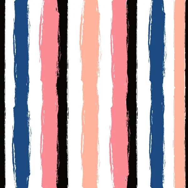 Векторный абстрактный ручной рисунок с бесшовным рисунком с полосатыми геометрическими и кисточками. Текстурированный фон для плаката, открытки, текстиля, шаблона обоев . — стоковый вектор