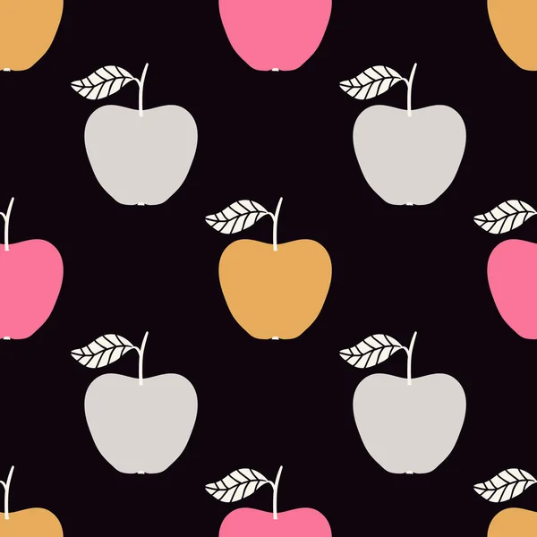 リンゴとベクトルシームレスなパターン。スカンジナビアデザイン — ストックベクタ