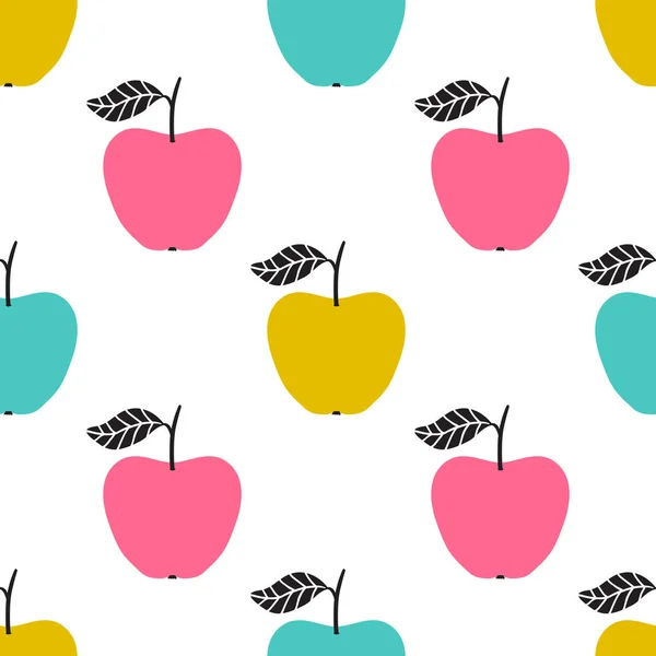リンゴとベクトルシームレスなパターン。スカンジナビアデザイン — ストックベクタ